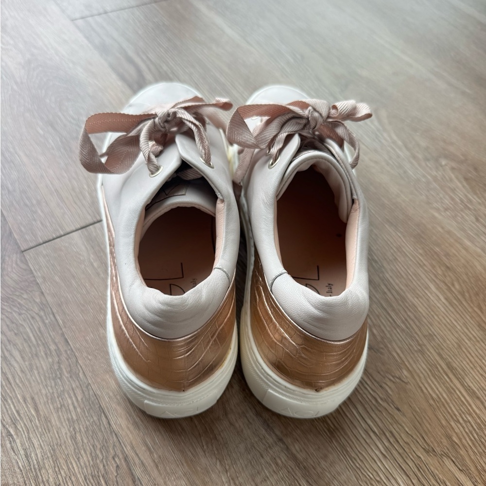 AGL Leather Platform Sneakers - Blush Pink - Size 38.5 - Picture 2 of 5